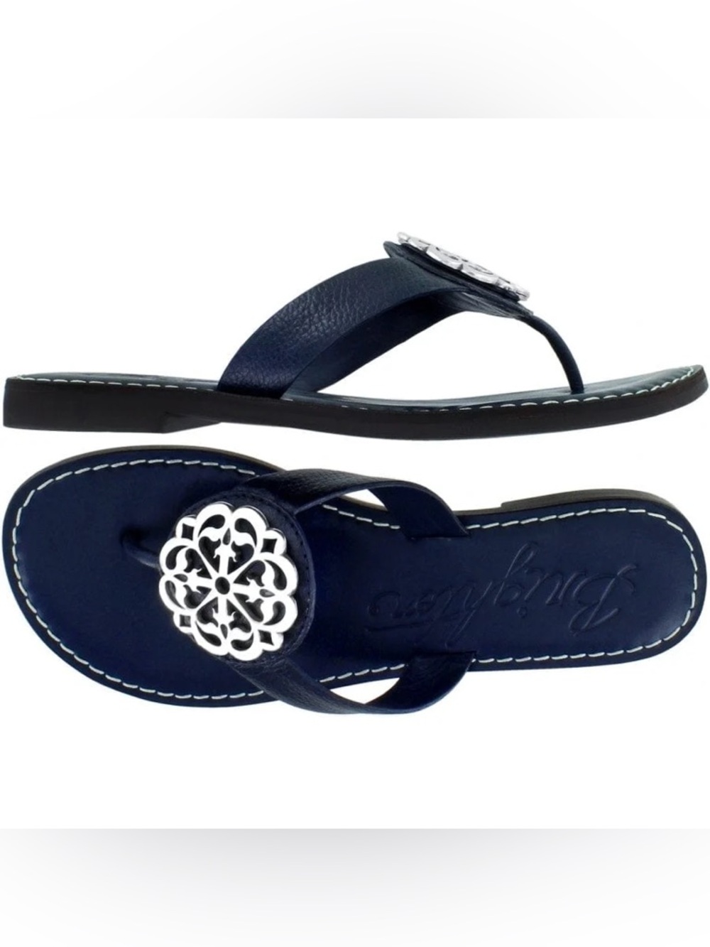 Brighton Alice Classic Black Medallion Sandals